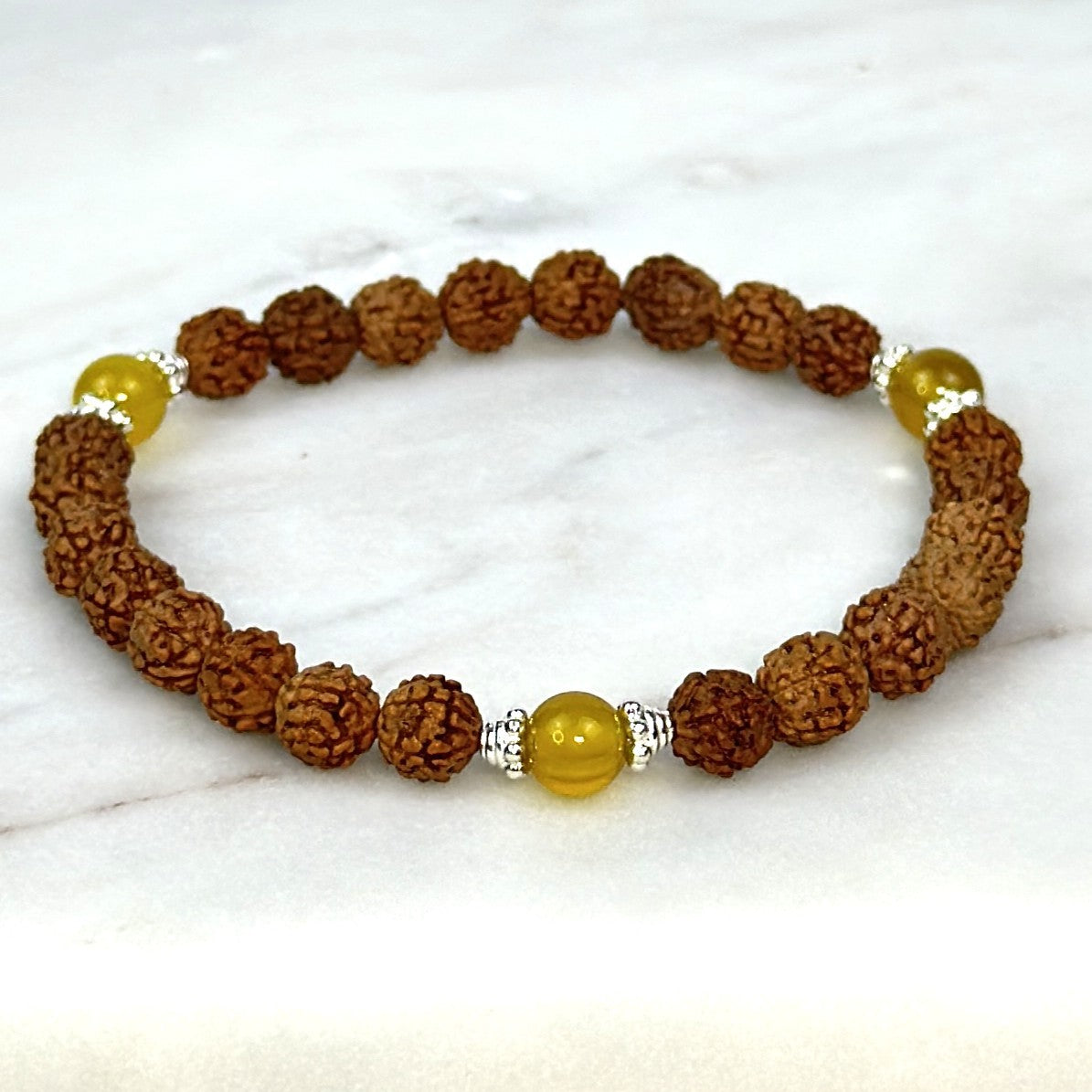 Honey Opal Trinity Rudraksha Bracelet