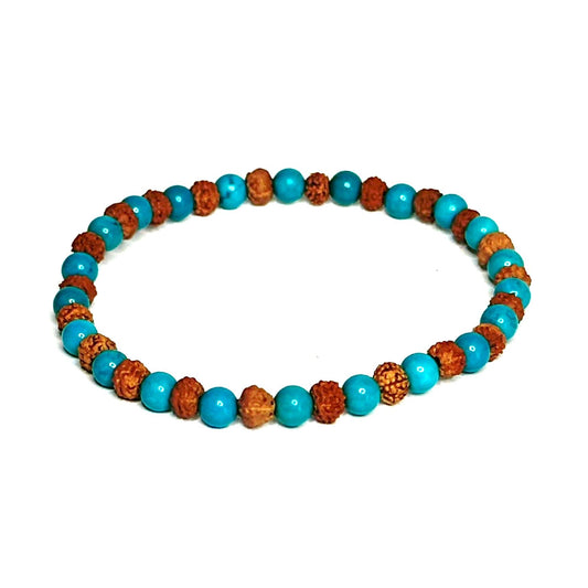 Turquoise Serenity Rudraksha Bracelet