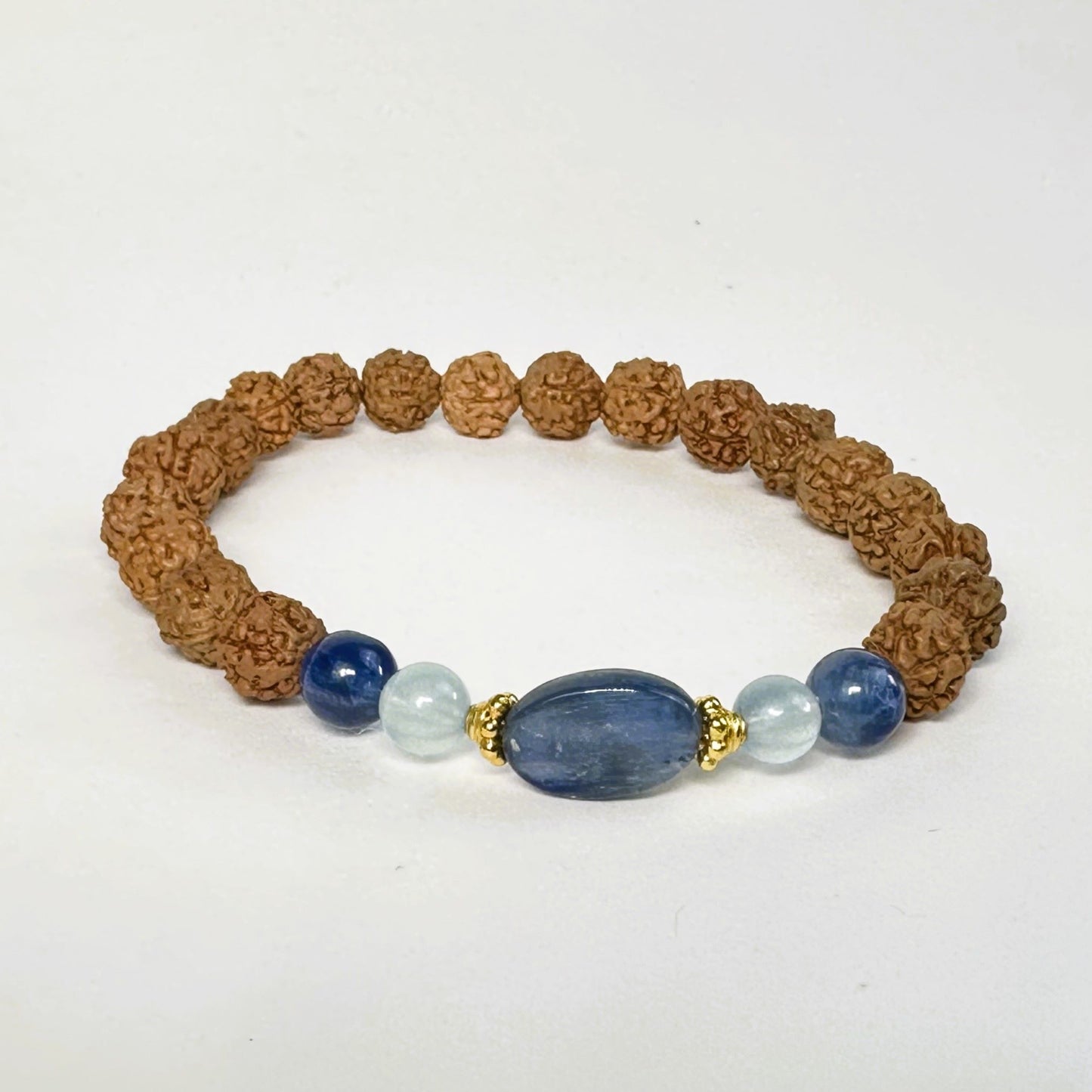 Aquamarine - Kyanite Oasis Rudraksha Bracelet