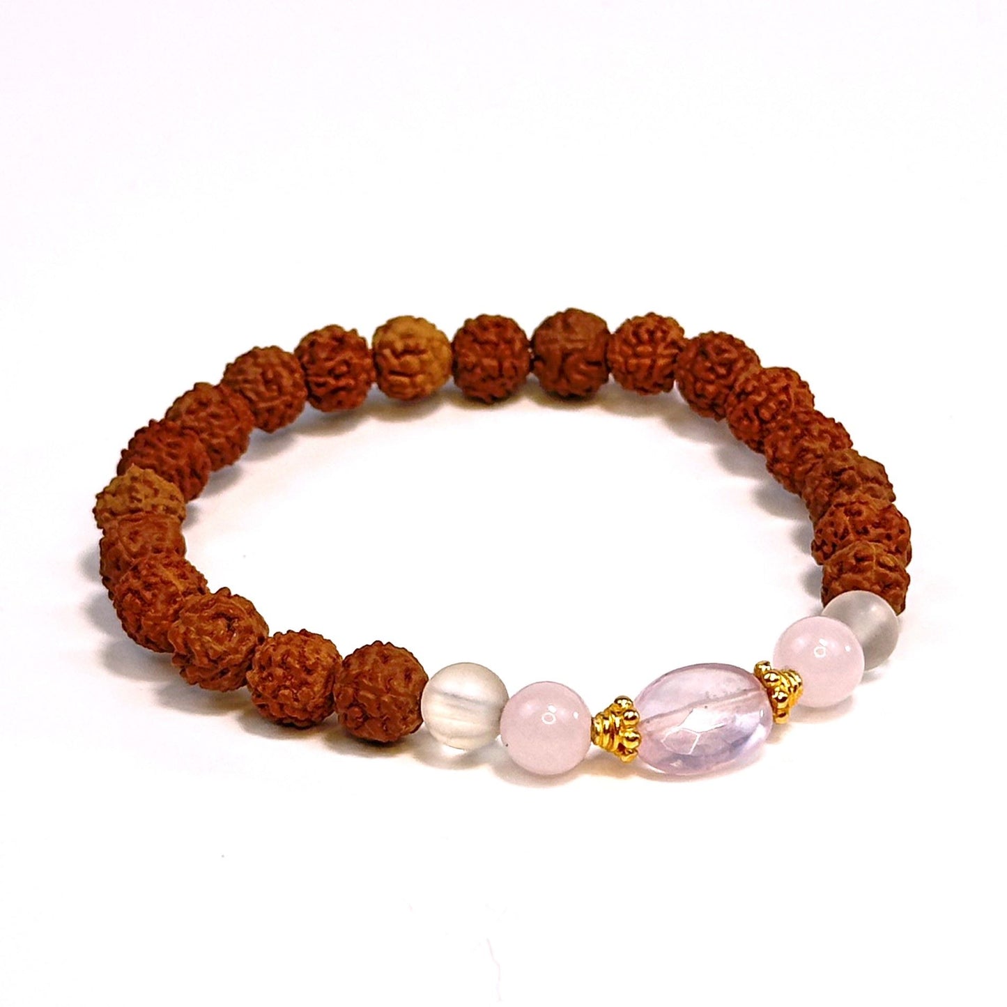 Rose Quartz Oasis Rudraksha Bracelet