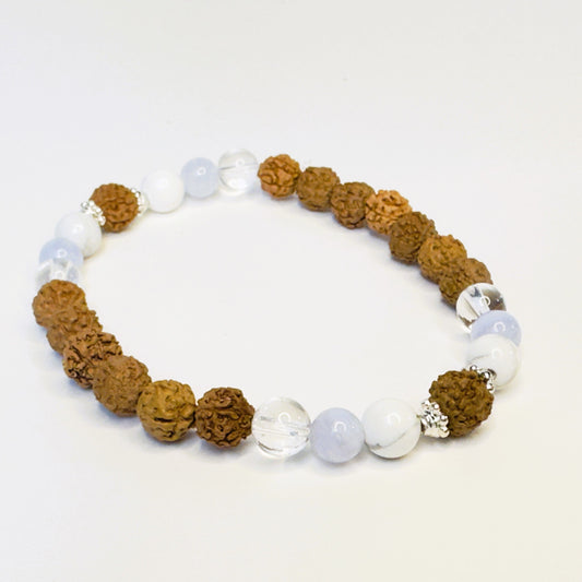 Blue Lace "Air" Rudraksha Bracelet