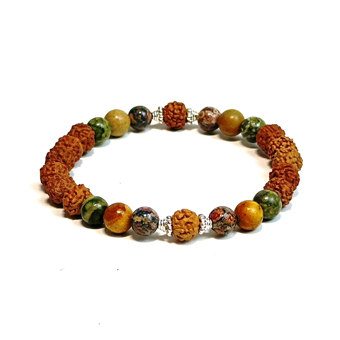 Green Jasper Balance Rudraksha Bracelet