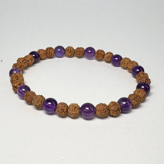 Amethyst Fusion Rudraksha Bracelet