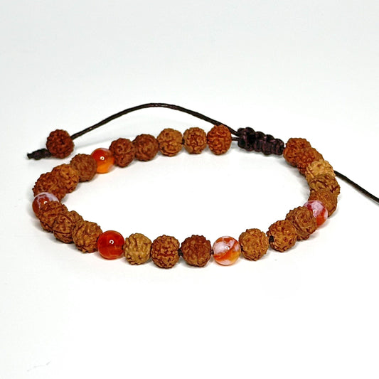 Fire Agate Vibe Rudraksha Bracelet