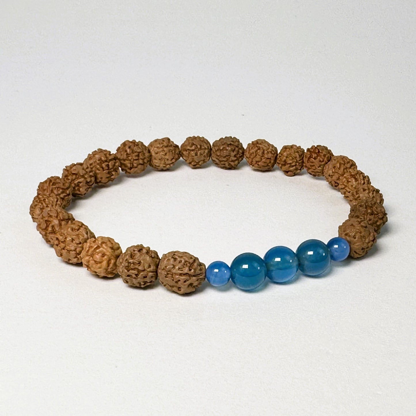 Blue Agate Harmony Rudraksha Bracelet