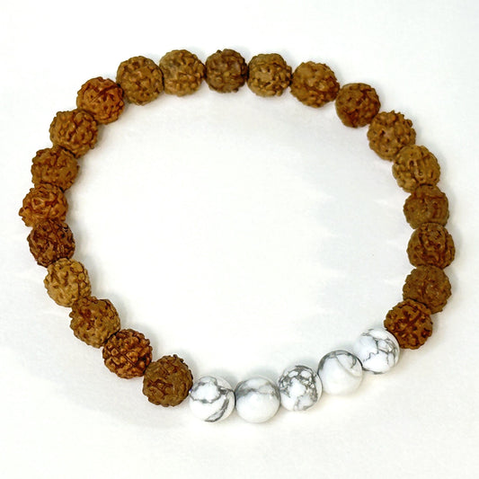 Howlite Harmony Rudraksha Bracelet