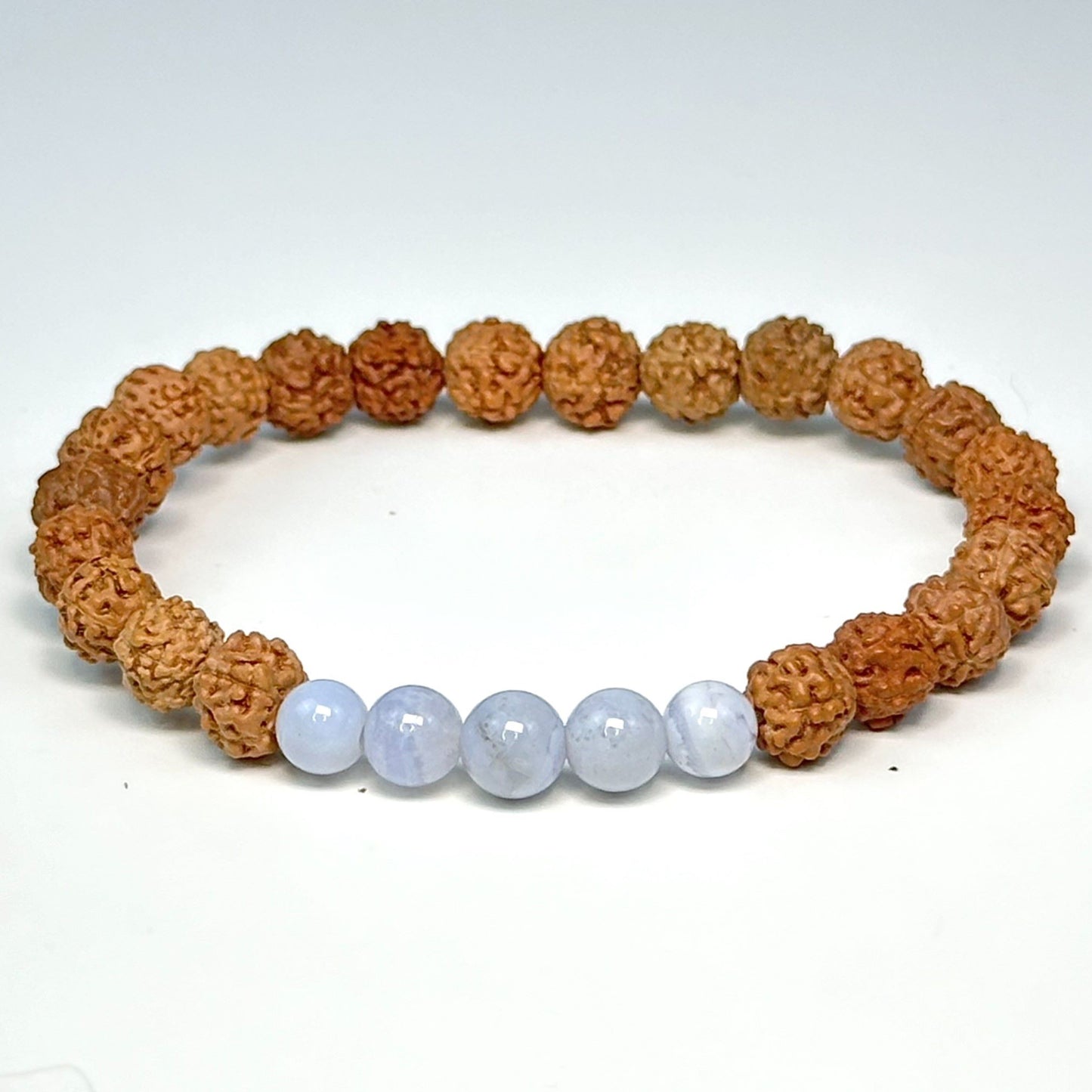 Blue Lace Agate Harmony Rudraksha Bracelet