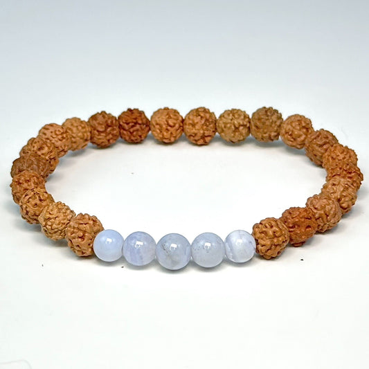 Blue Lace Agate Harmony Rudraksha Bracelet