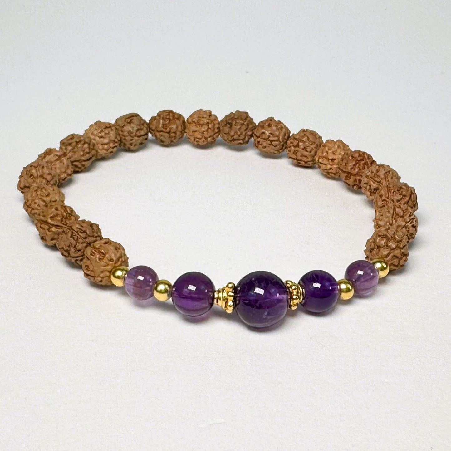 Amethyst Embrace Rudraksha Bracelet