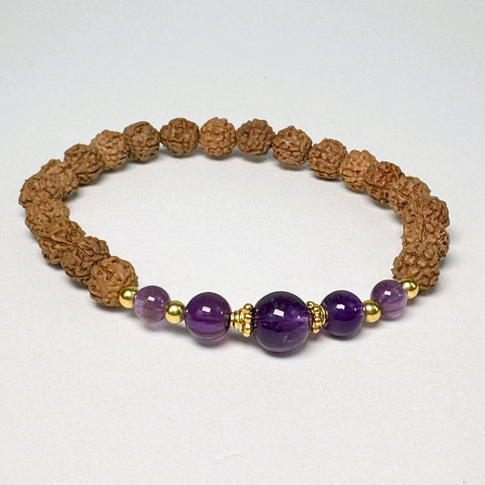 Amethyst Embrace Rudraksha Bracelet