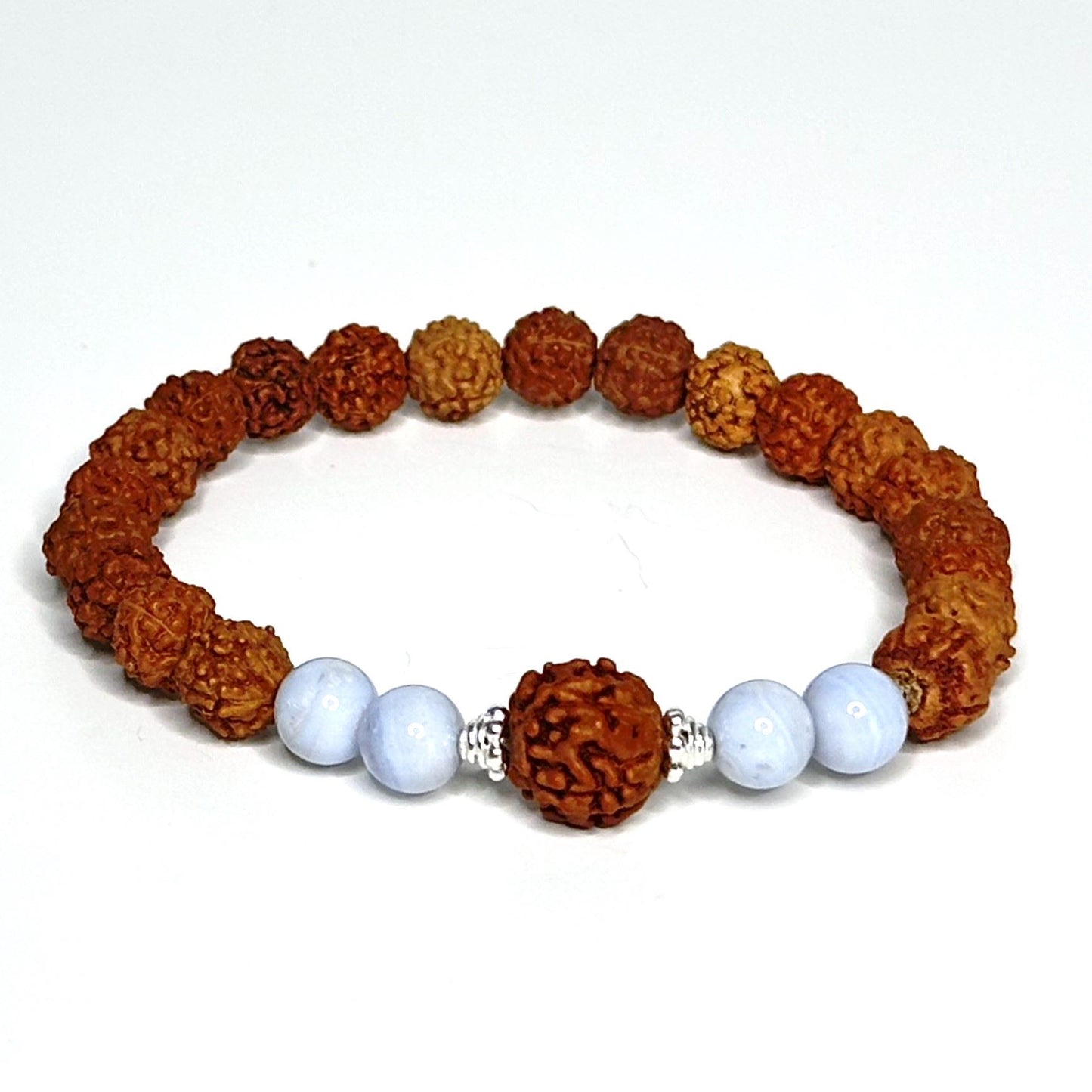 Blue Lace Agate Tranquility Rudraksha Bracelet