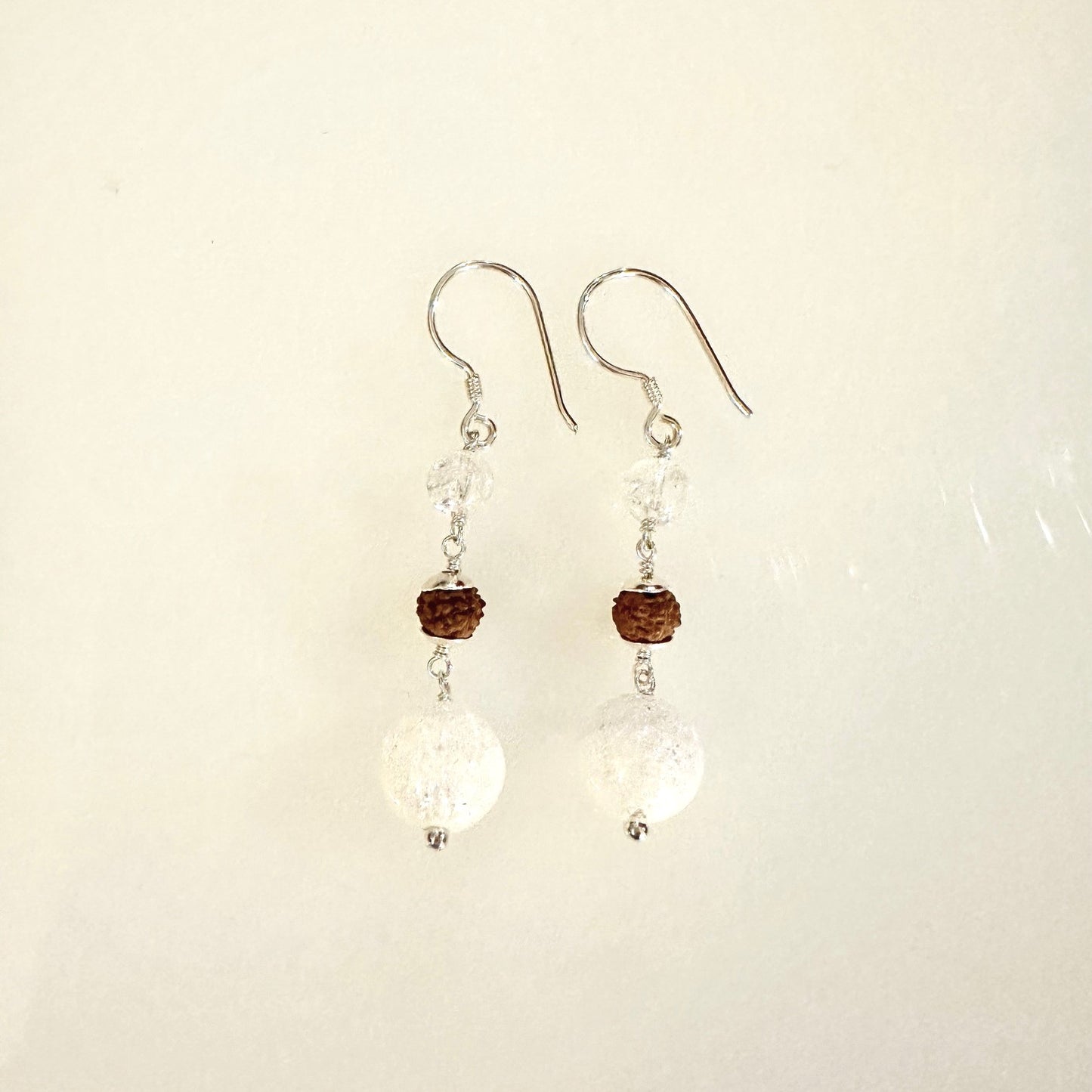 Rudraksha Crystal Ice 2 Earrings (E-02)