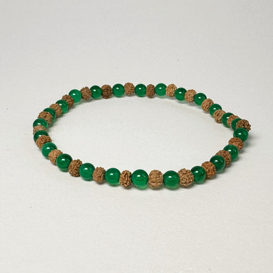 Green Agate Serenity Rudraksha Bracelet