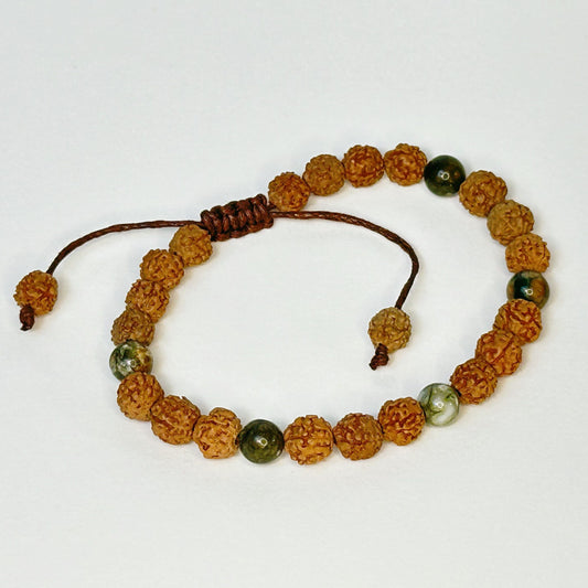 Green Jasper Vibe Rudraksha Bracelet