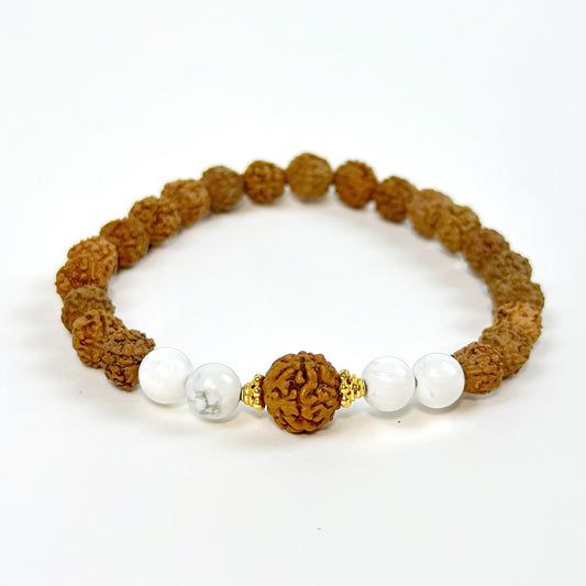 Howlite Tranquility Rudraksha Bracelet