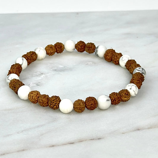 Howlite Fusion Rudraksha Bracelet