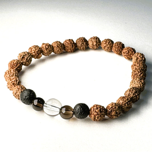 Quartz Triad Rudraksha Bracelet