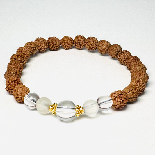 Crystal Quartz Balance Rudraksha Bracelet