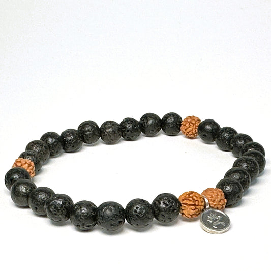 Lava Solid Rudraksha Bracelet