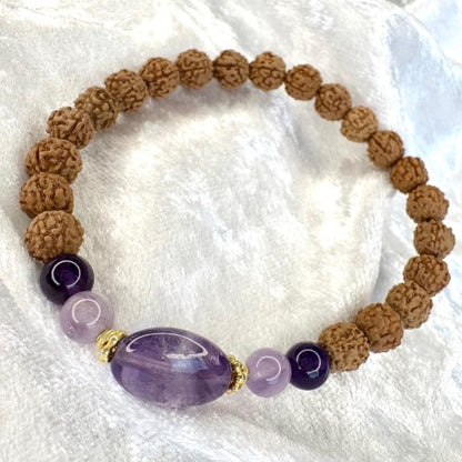 Amethyst Oasis Rudraksha Bracelet