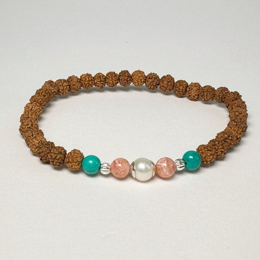 Turquoise "Light Goddess" Rudraksha Bracelet