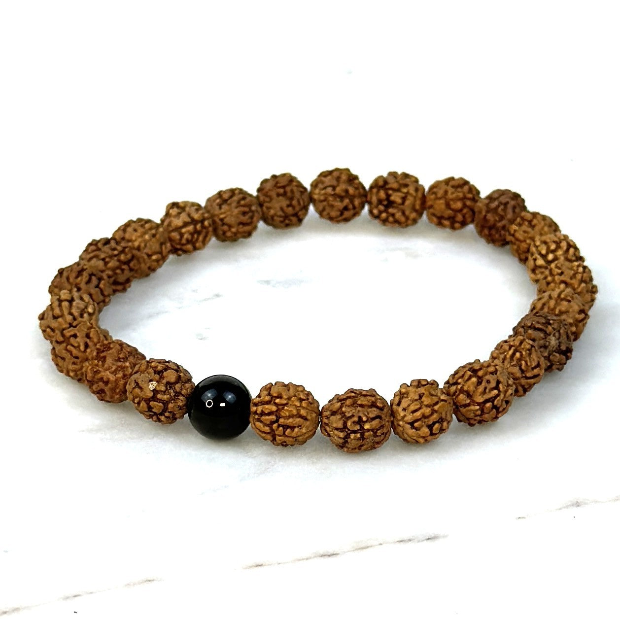 Obsidian Unity Rudraksha Bracelet
