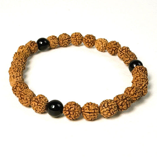 Onyx Trio Rudraksha Bracelet