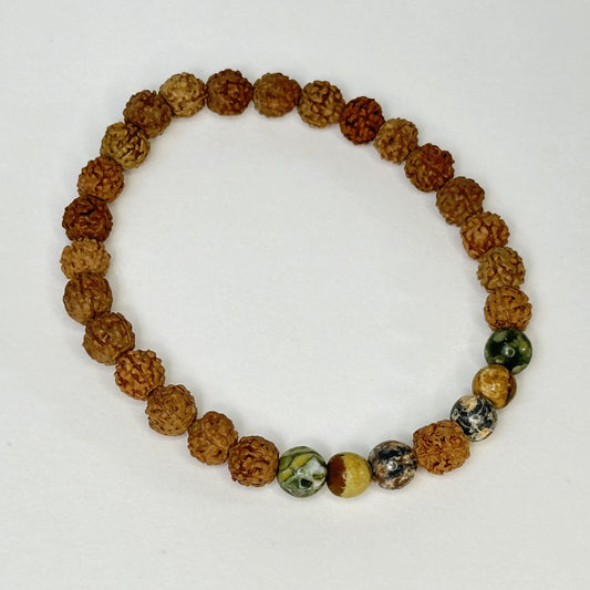 Picture Jasper "Earth" Rudraksha Bracelet