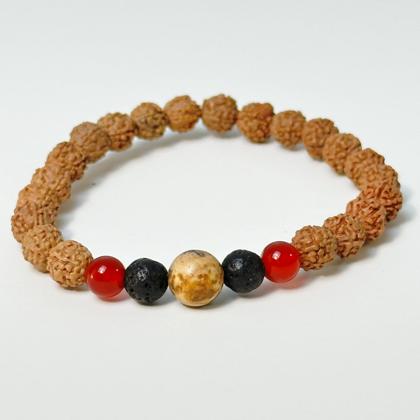 Picture Jasper Triad Rudraksha Bracelet