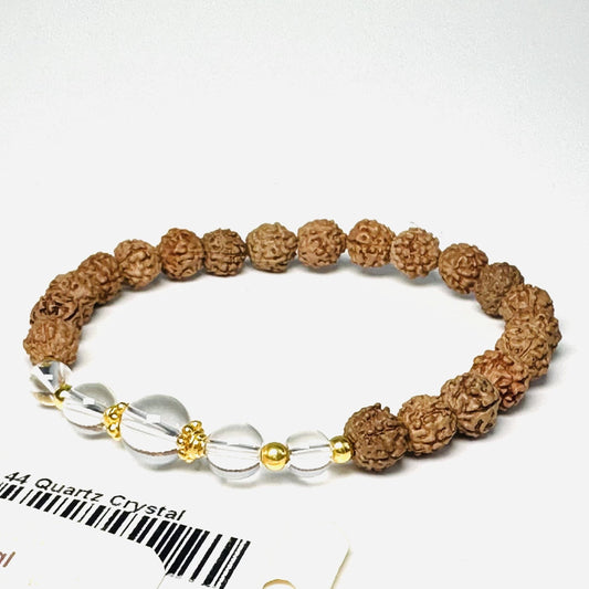 Crystal Quartz Embrace Rudraksha Bracelet