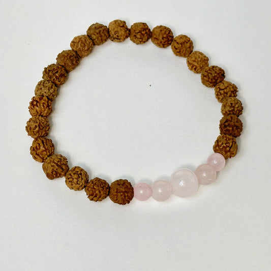 Rose Quartz Harmony Rudraksha Bracelet