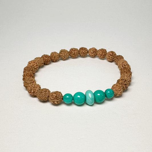 Turquoise Blossom Rudraksha Bracelet