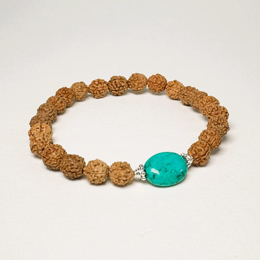 Turquoise Eclipse Rudraksha Bracelet