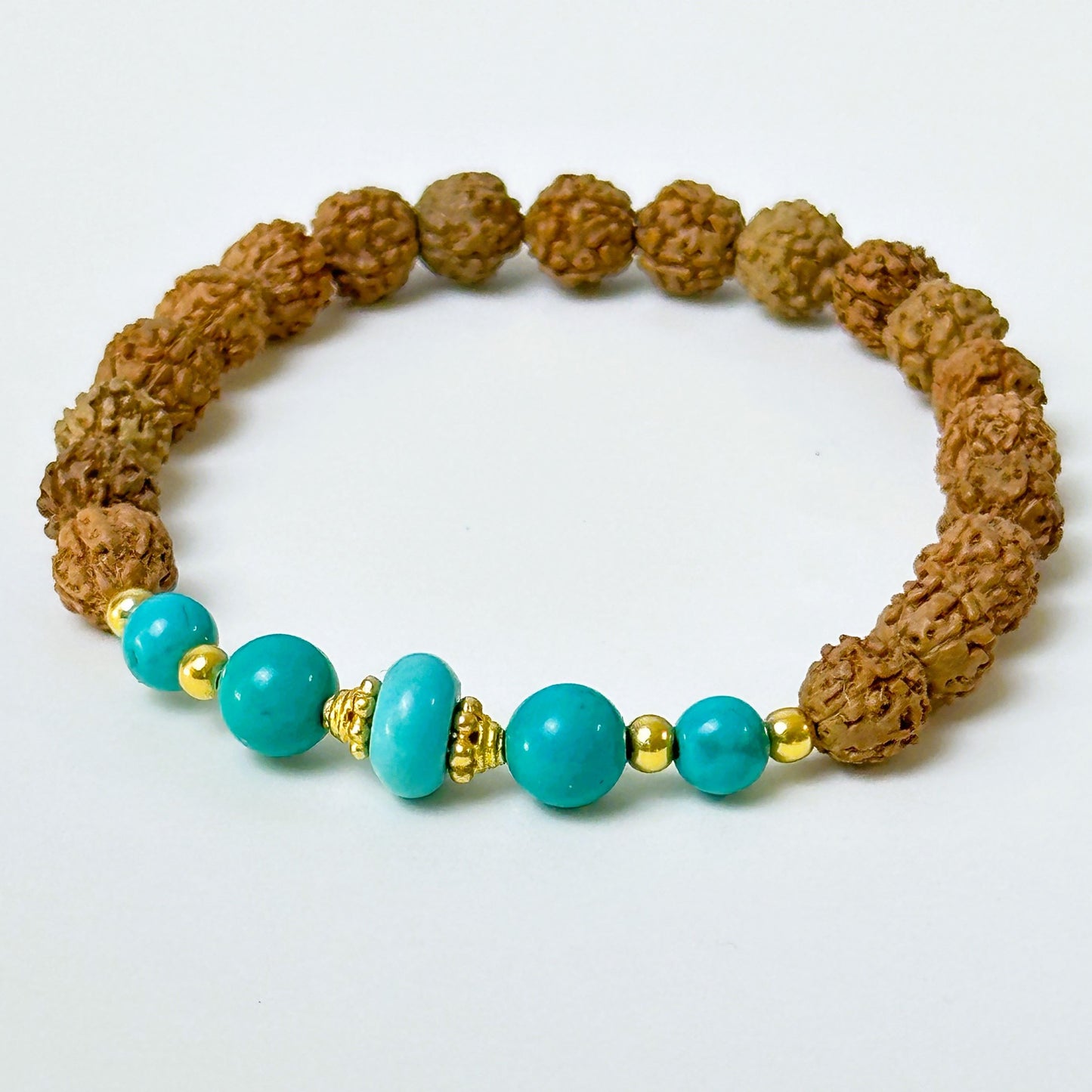 Turquoise Embrace Rudraksha Bracelet