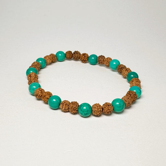 Turquoise Fusion Rudraksha Bracelet