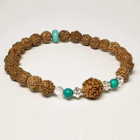 Turquoise Tranquility Rudraksha Bracelet